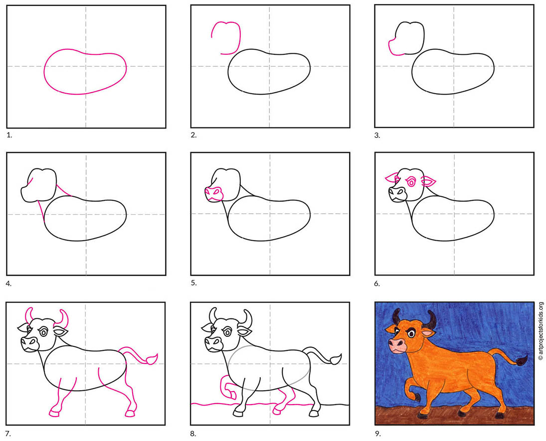 How to Draw an Ox · Art Projects for Kids