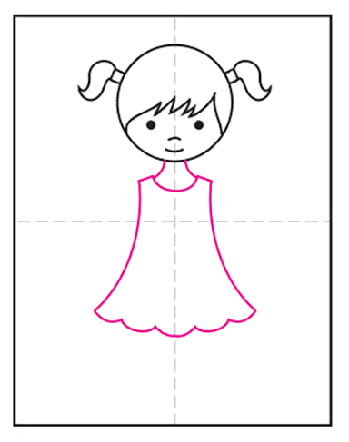 Easy How To Draw A Girl Tutorial Video And Girl Coloring Page