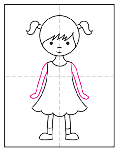 Easy How To Draw A Girl Tutorial Video And Girl Coloring Page