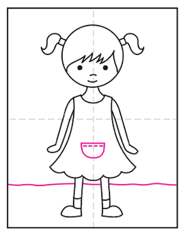 Easy How To Draw A Girl Tutorial Video And Girl Coloring Page