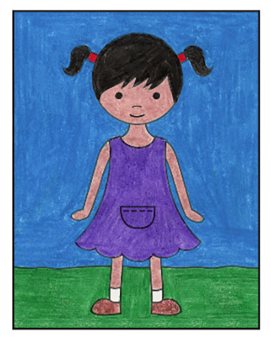 How To Draw A Girl In A Dress Art Projects For Kids