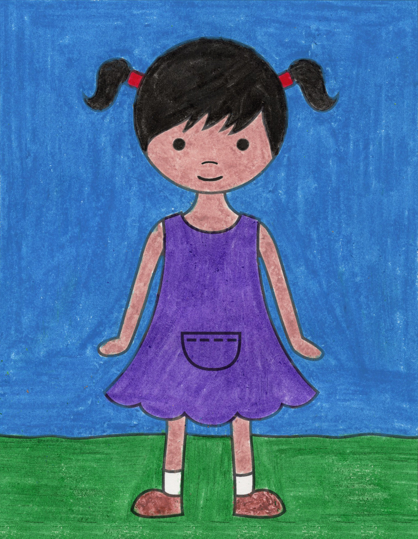 How To Draw A Girl In A Dress Art Projects For Kids