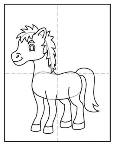 pony horse drawing