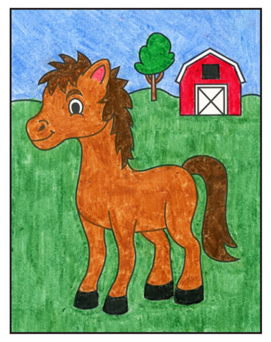 How to Draw a Cartoon Horse · Art Projects for Kids