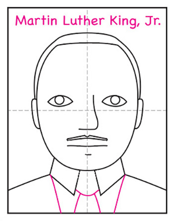 how to draw martin luther king jr
