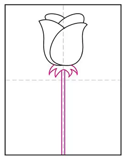 FREE! - Rose Drawing Outline | How to Draw a Rose Step by Step Easy