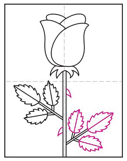 Easy Rose Drawing Art Projects For Kids