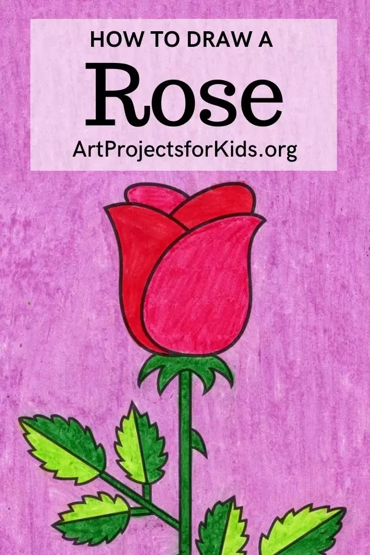 How to draw a rose - Easy step-by-step drawing lessons for kids - YouTube