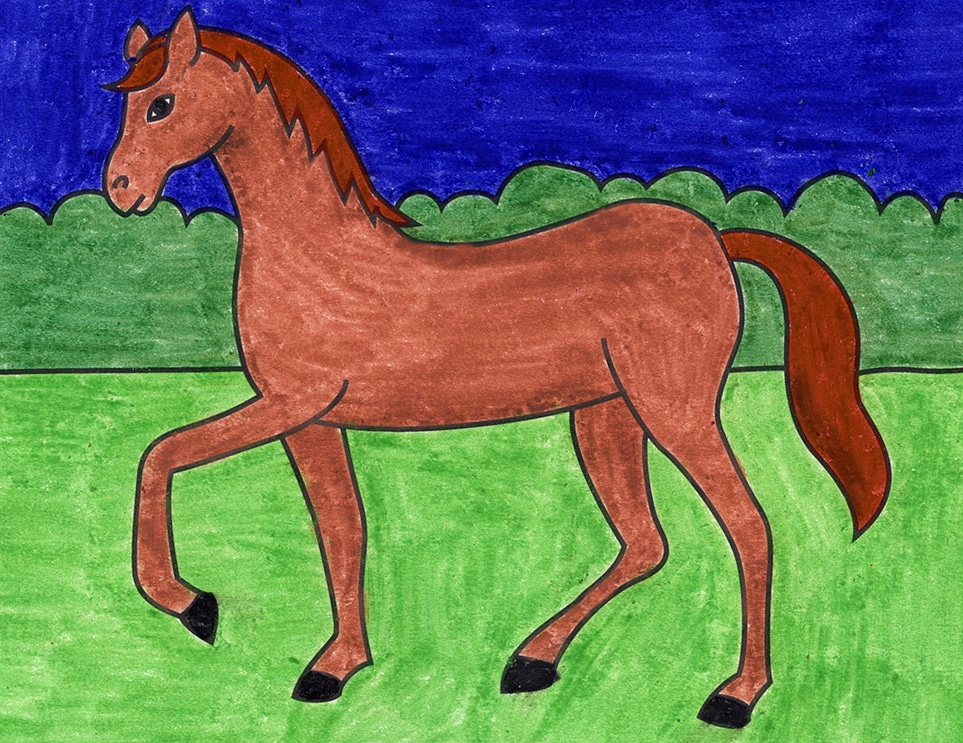 Horse Drawing Easy For Kids - Learn how to draw easy of a horse ...