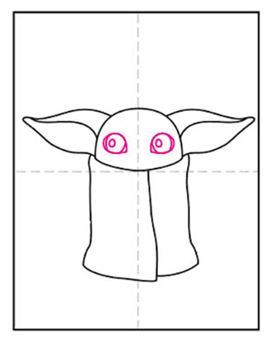 Easy How to Draw a Baby Yoda Valentine Tutorial and Coloring Page