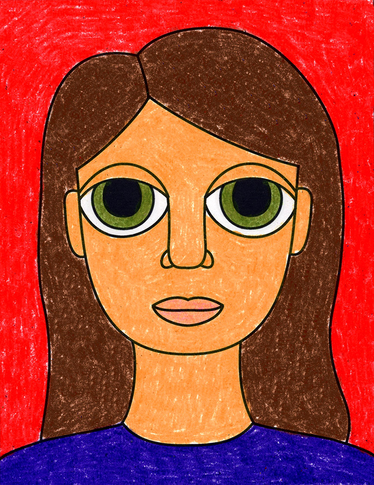 How to Draw a Self Portrait with “Big Eyes” Tutorial and Self Portrait Coloring Page