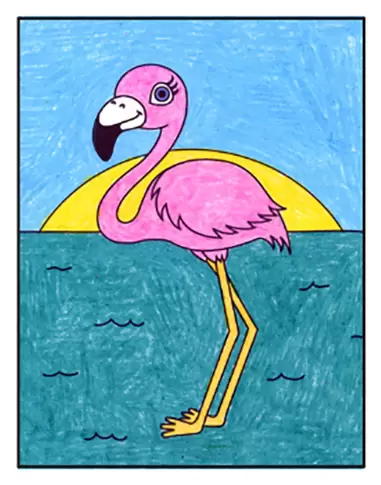 How to draw flamingo bird step by step II How to Draw a Flamingo II By Art  JanaG - YouTube