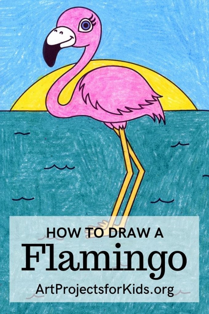 Easy How to Draw a Flamingo Tutorial and Flamingo Coloring Page