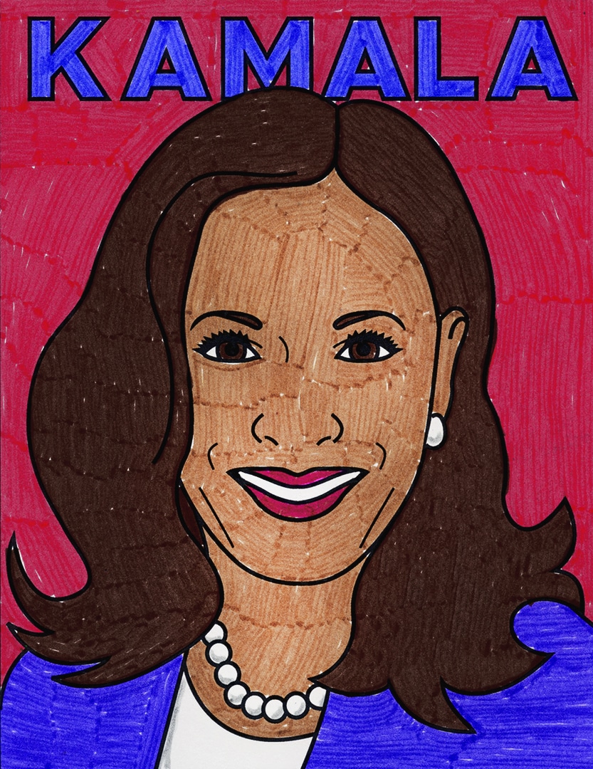 How to Draw Kamala Harris · Art Projects for Kids