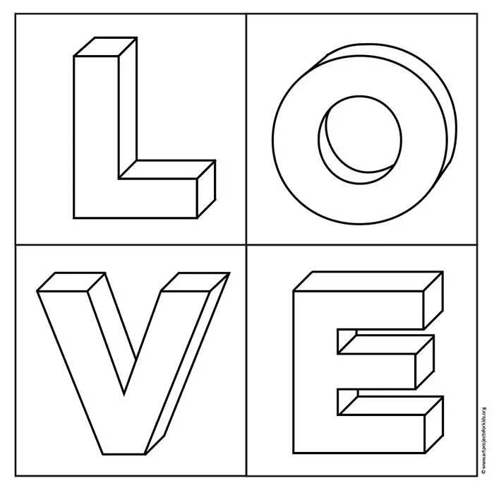 LOVE Letters 3D Line Art.jpg — Activity Craft Holidays, Kids, Tips