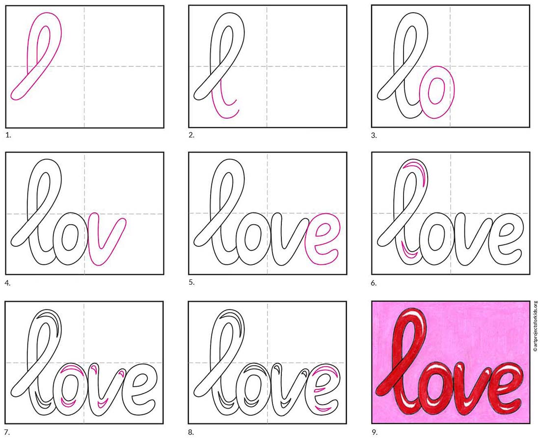 How To Draw Love Letters Art Projects For Kids