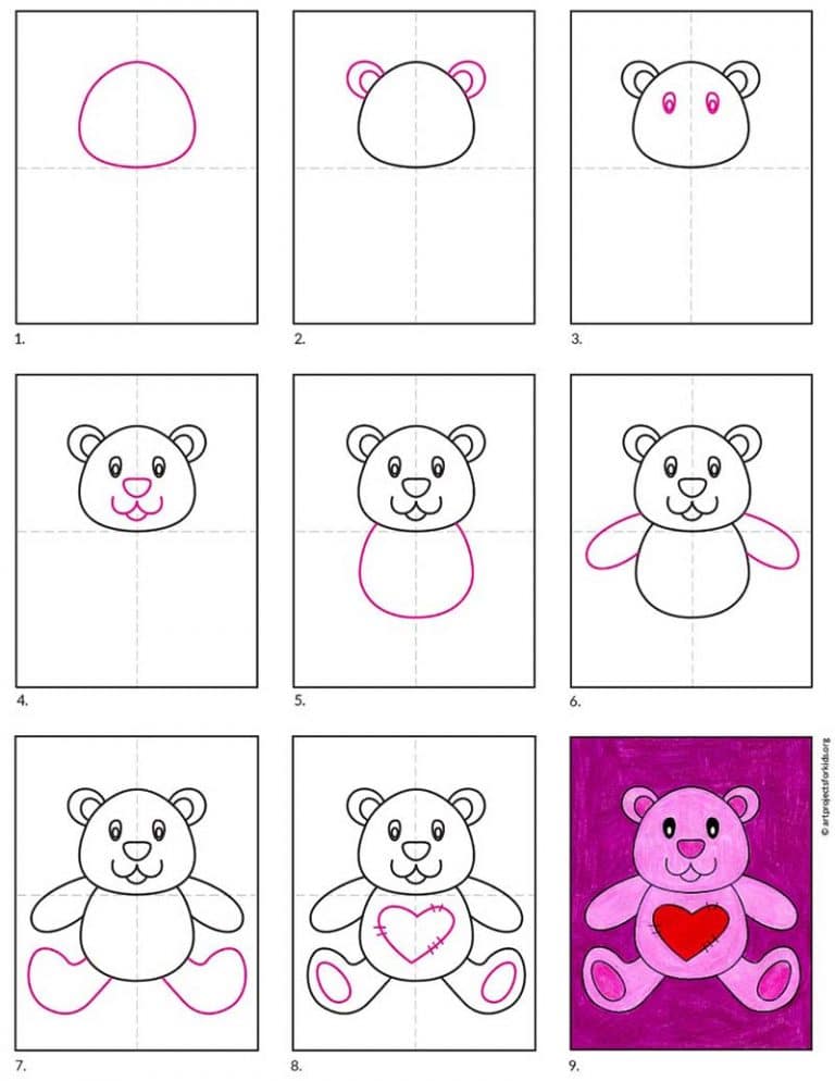 How To Draw A Teddy Bear For Kids - vrogue.co