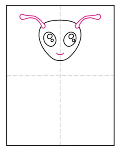 Easy How to Draw an Alien Tutorial and Alien Coloring Page