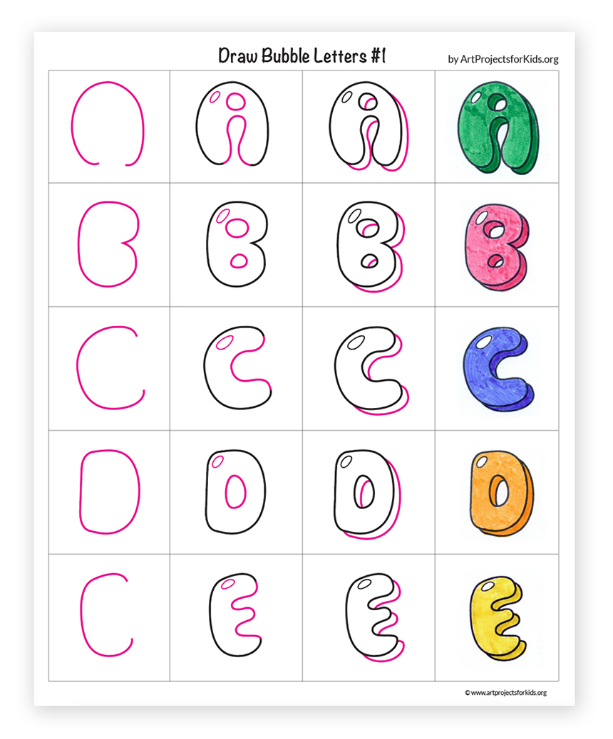 How To Draw A Bubble Letter Kidnational