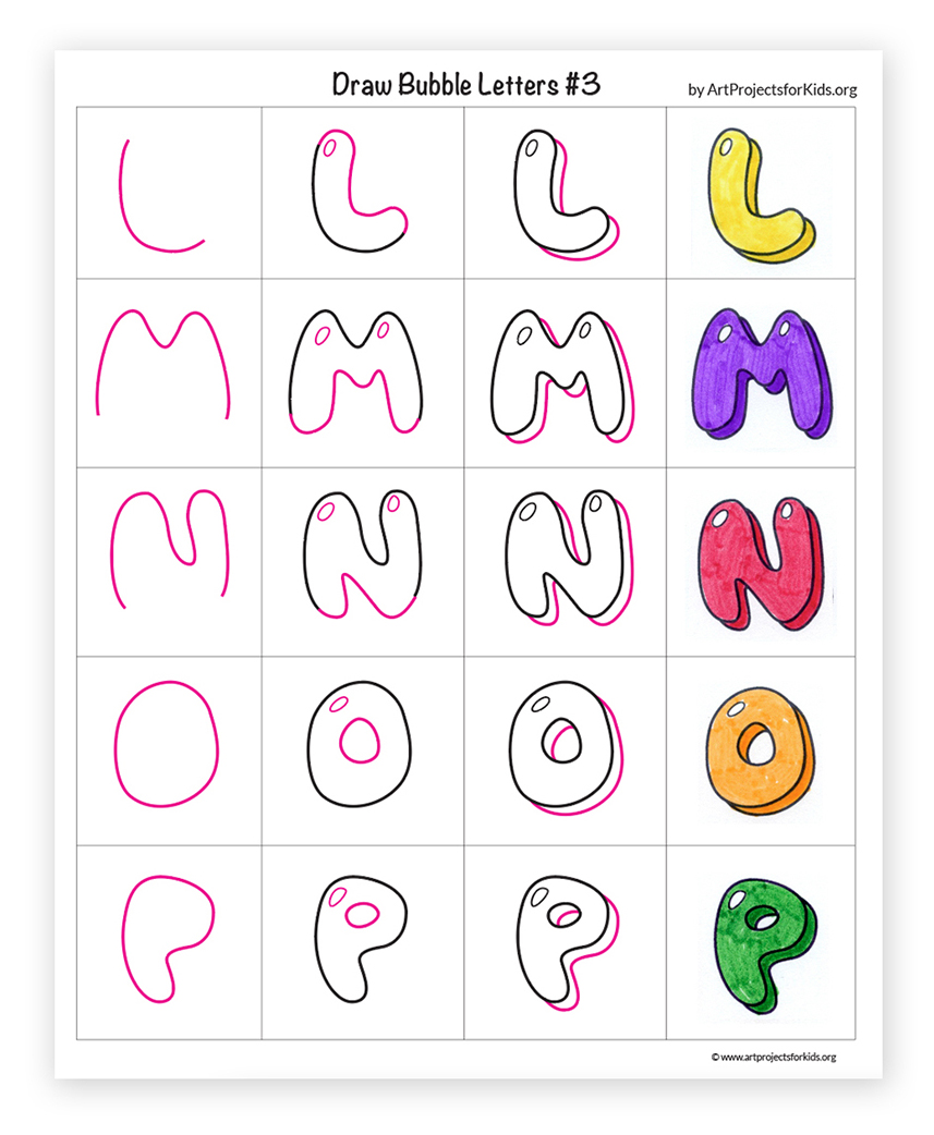 How To Draw Bubble Letter A