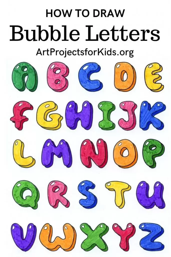 Easy How to Draw Bubble Letters Tutorial and Coloring Page