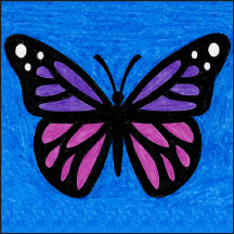 Простое руководство по рисованию бабочек, видео и раскраска