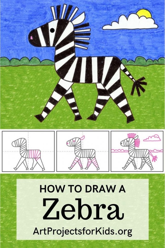 How to Draw a Cartoon Zebra | Art Projects for Kids