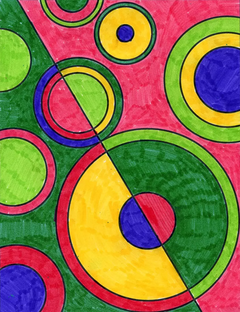 Easy Delaunay Art Project and Coloring Page