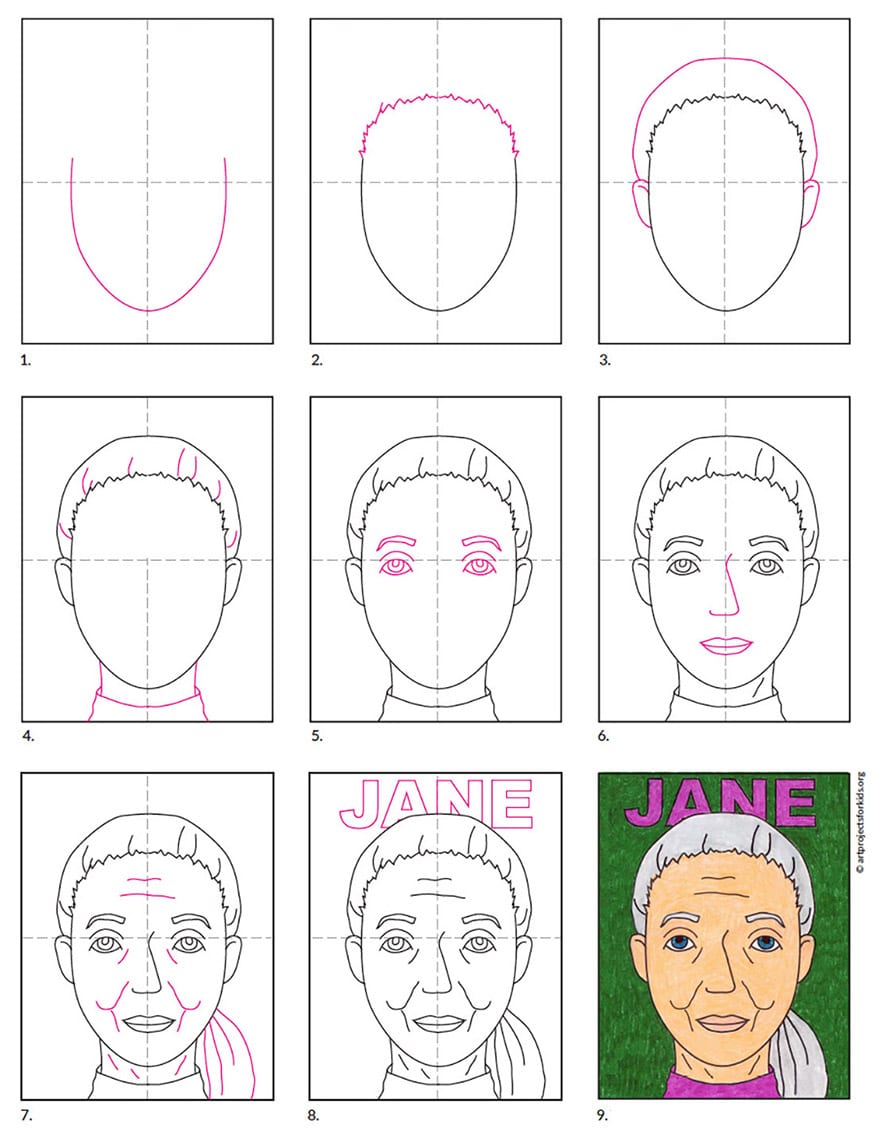 Simple The best way to Draw Jane Goodall Tutorial Video and Coloring