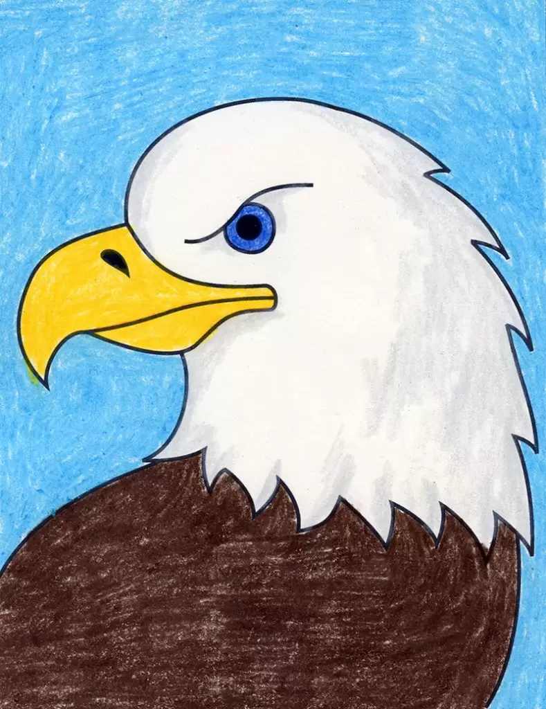 Простое руководство по рисованию белоголового орлана, видео и раскраска