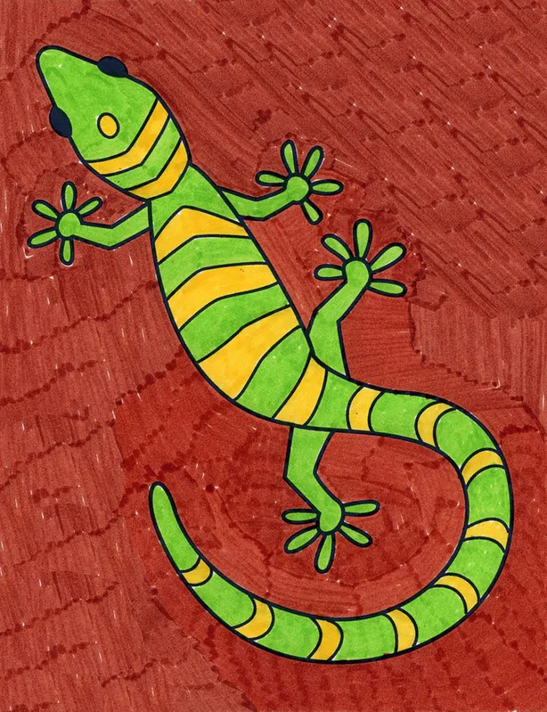 hvordan man tegner en gekko