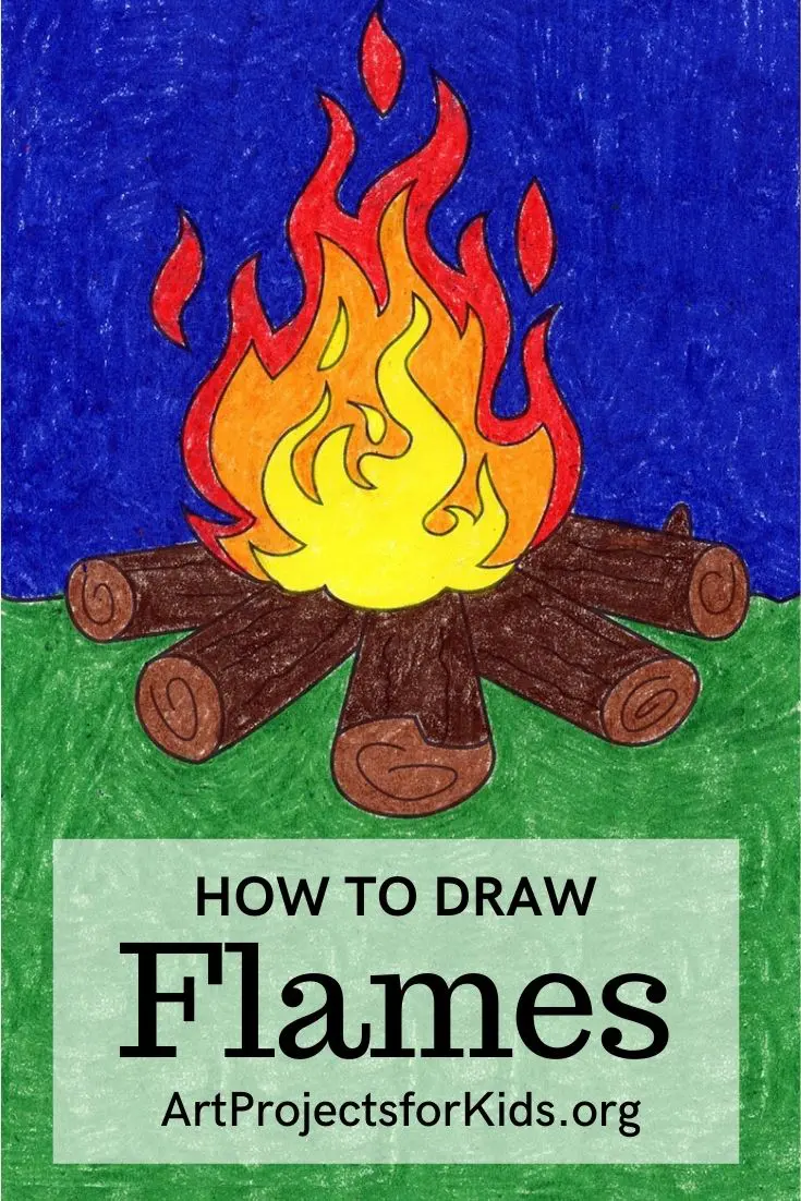 how to draw flames step by step easy