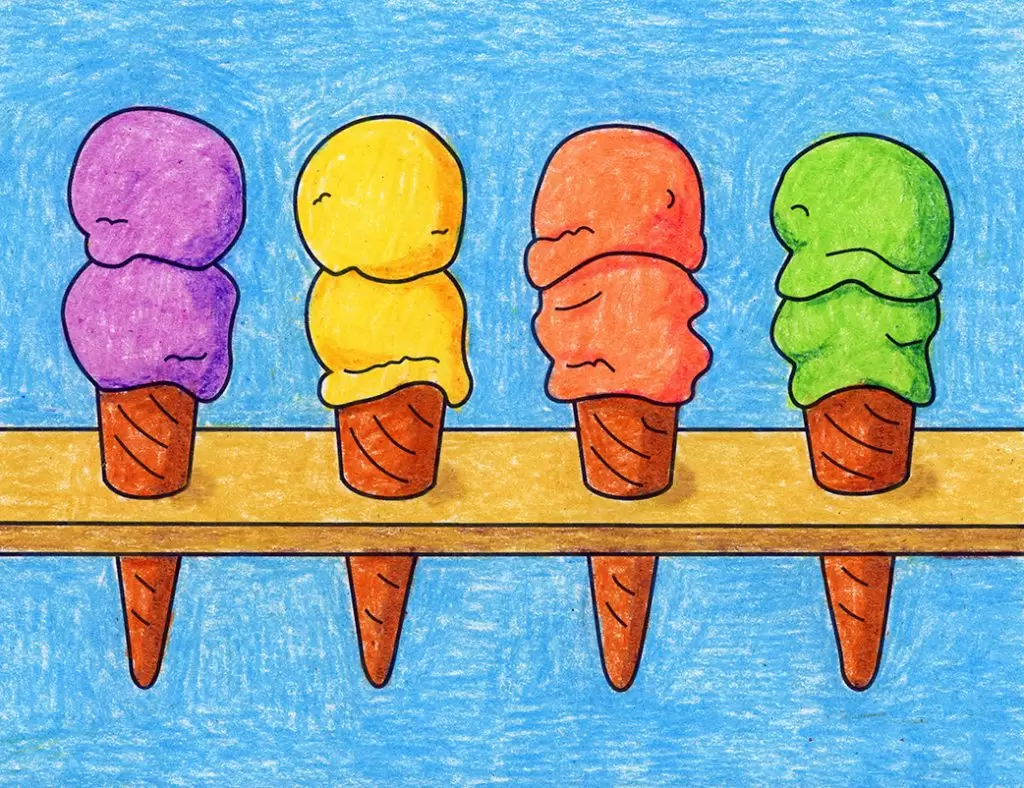 drawings of ice cream cones