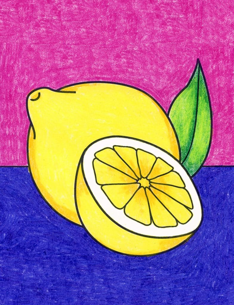 A drawing of Lemons, made with the help of an easy step by step tutorial. 