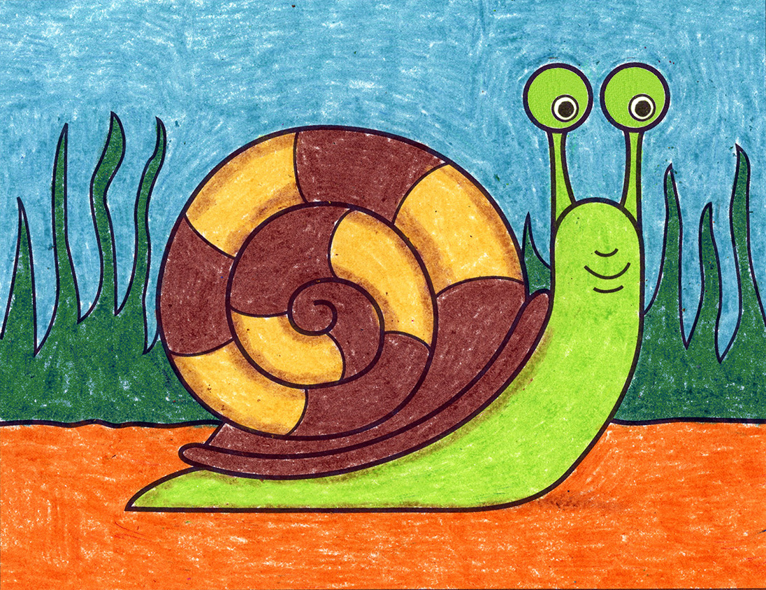 How to Draw a Snail · Art Projects for Kids