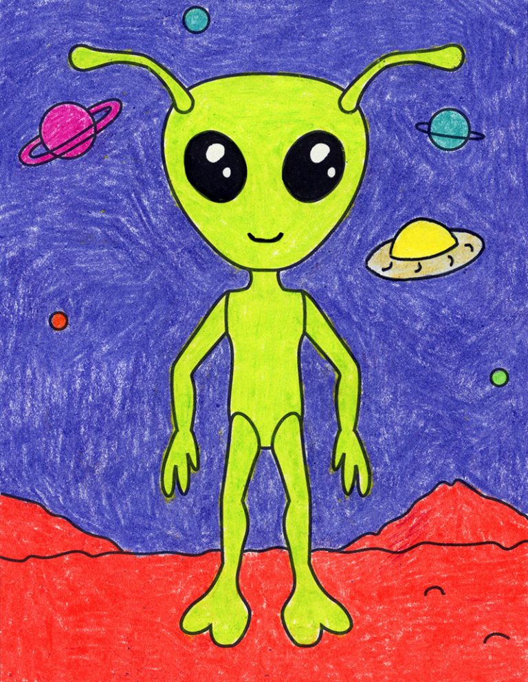 How To Draw Cartoon Aliens Using Cute Circles Alien D vrogue.co