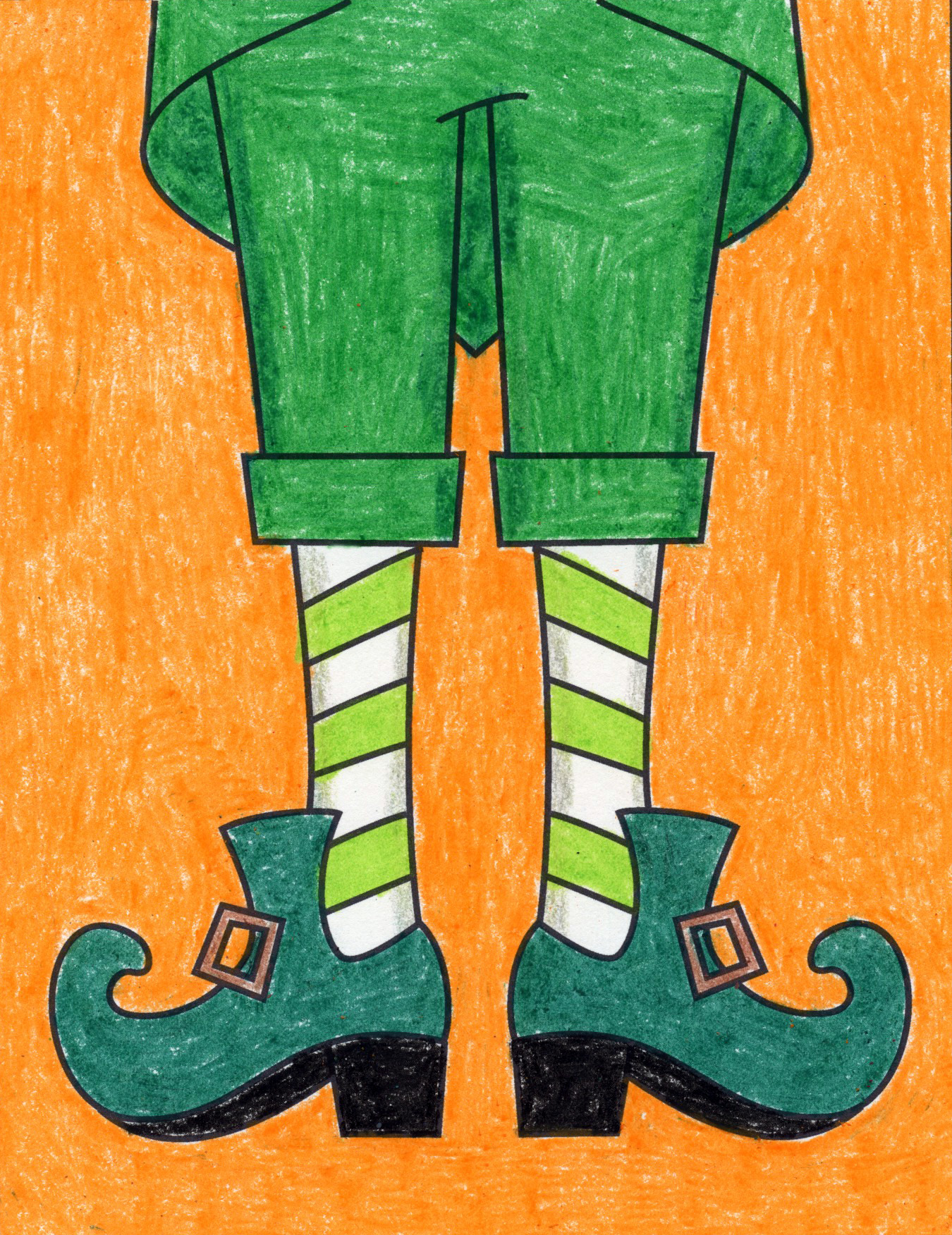 Easy How to Draw Leprechaun Feet Tutorial video and Leprechaun Feet