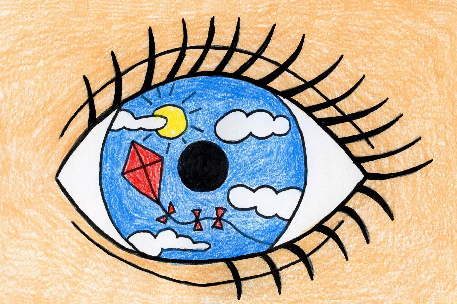 Easy How to Draw an Eye Tutorial Video and Eye Coloring Page