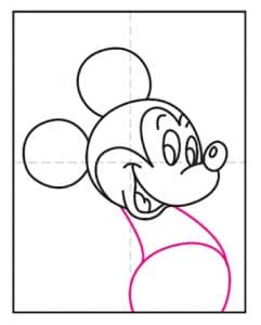 Easy How to Draw Mickey Mouse and Mickey Mouse Coloring Page