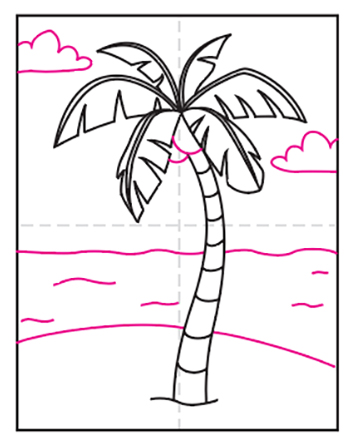 palm tree drawing for kids