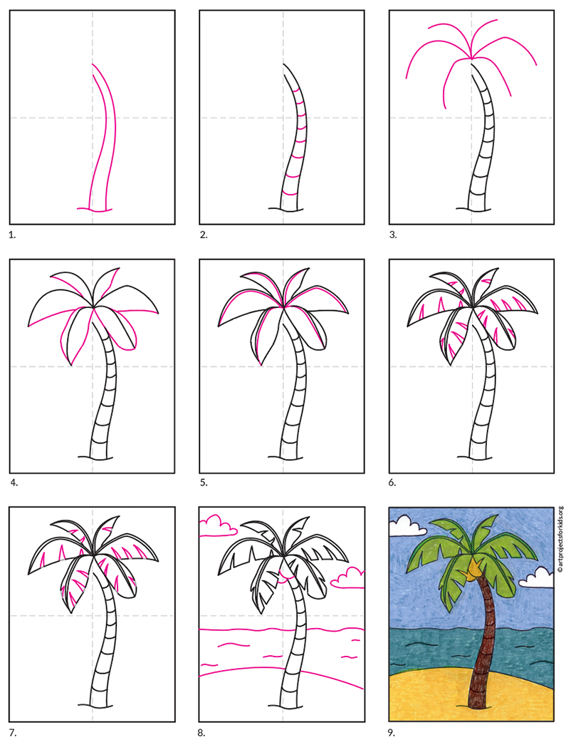 How To Make A Palm Tree Drawing How To Make A Palm Tree Drawing