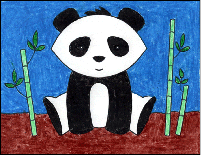 how to draw cute animated pandas