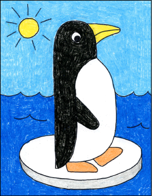 Как легко нарисовать пингвина, обучающее видео и раскраска