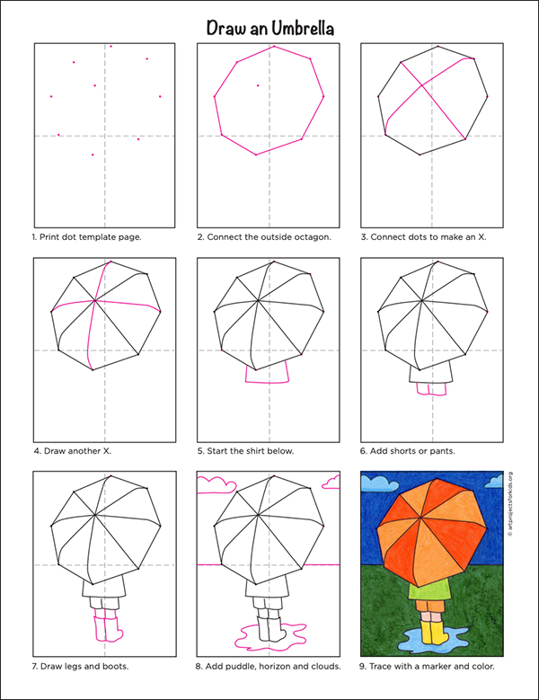 Umbrella diagram page — Activity Craft Holidays, Kids, Tips