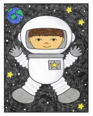 Outline art illustration for kids coloring of an astronaut and a rocket on  Craiyon
