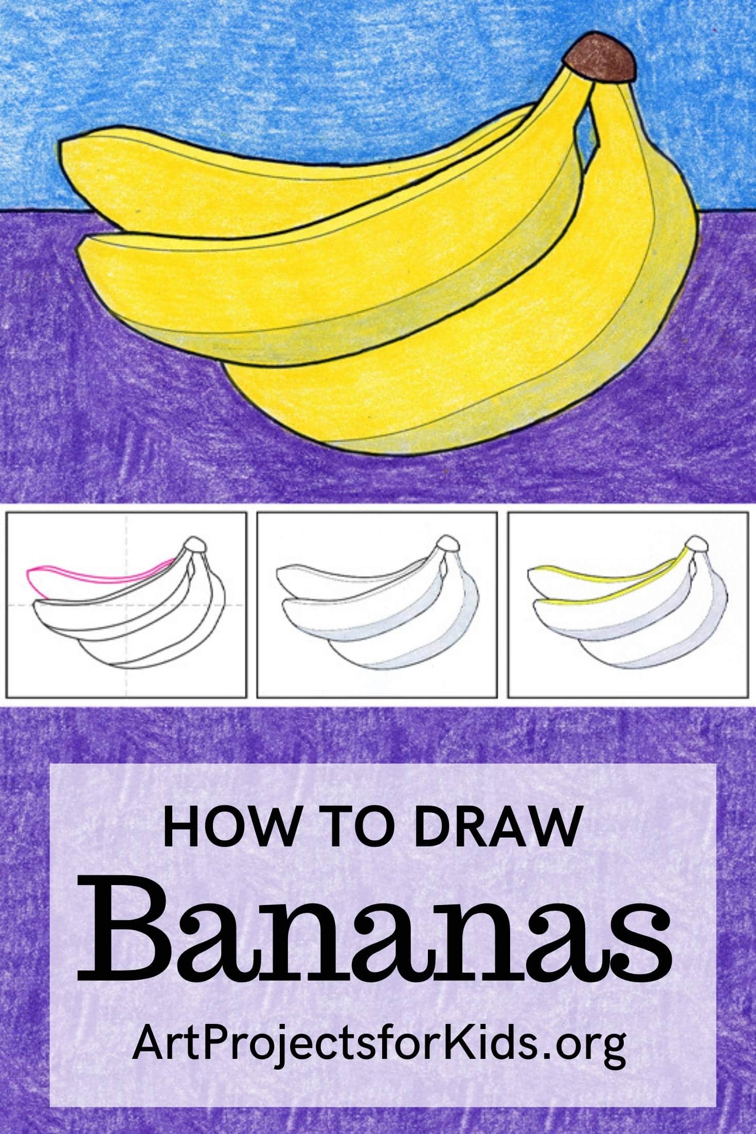 Easy How to Draw a Banana Tutorial · Art Projects for Kids