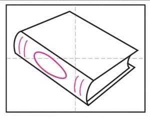 Easy How to Draw a Book Tutorial and Book Coloring Page