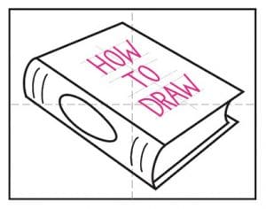 Easy How to Draw a Book Tutorial and Book Coloring Page