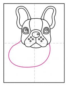 Easy How to Draw a French Bulldog Tutorial and Bulldog Coloring Page