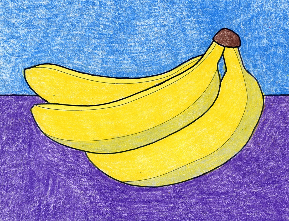 Banana Tree Coloring Page | Easy Drawing Guides